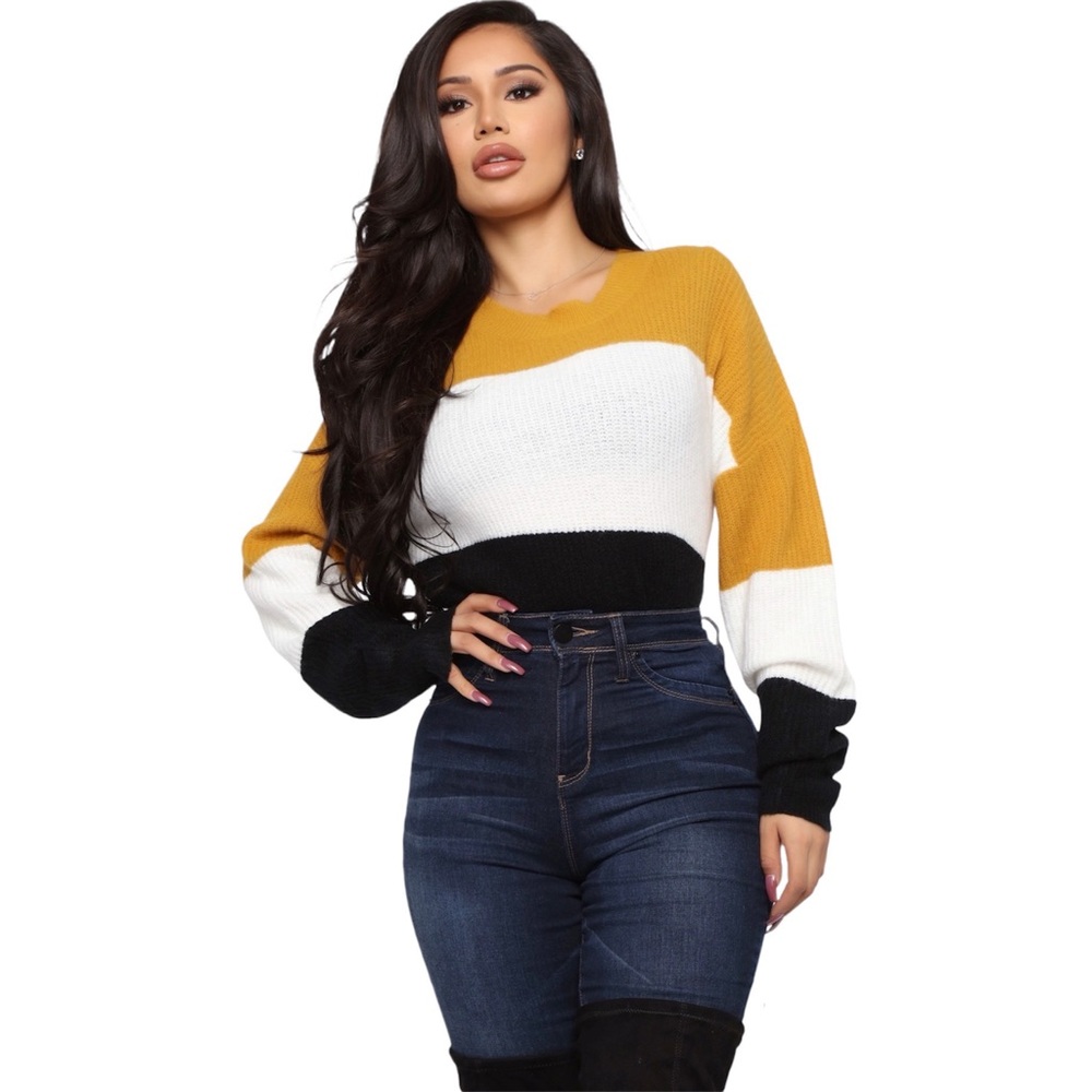 Multicolor Color Block Sweater